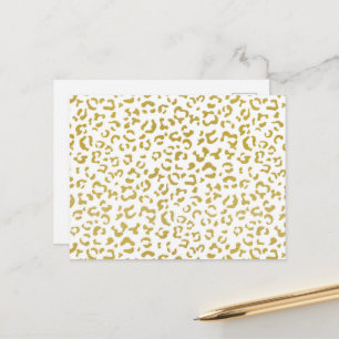Guld Leopard, Guld Glitter, Leopard Print Vykort
