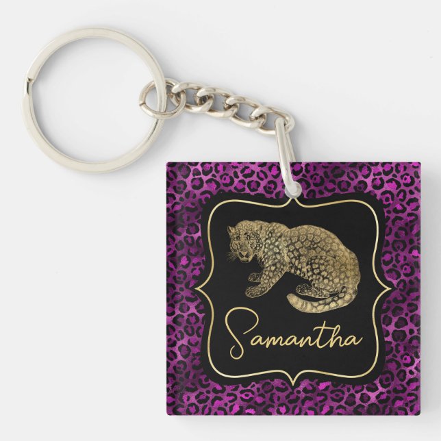 Guld Leopard och Lila Leopardtryck (Framsidan)