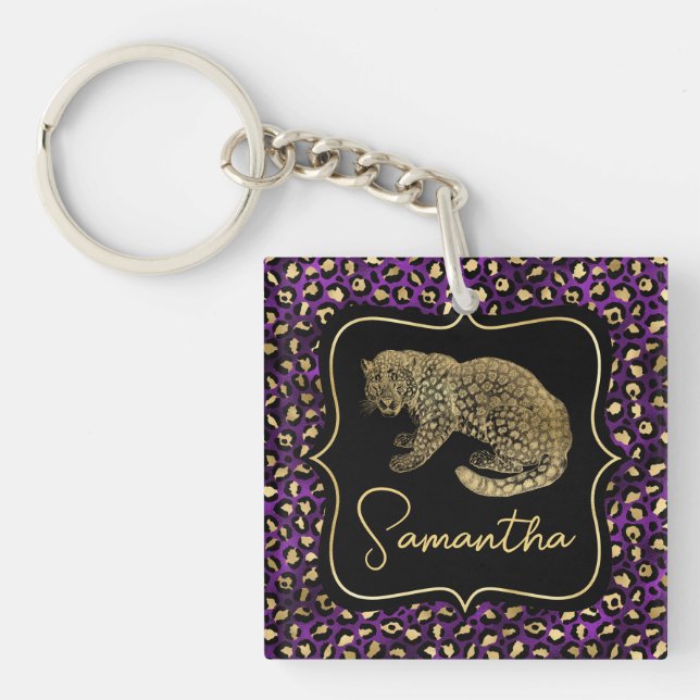 Guld Leopard och Lila Leopardtryck (Framsidan)