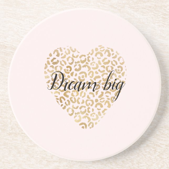 Guld  Leopard Print Heart         Underlägg (Framsidan)