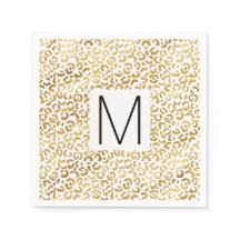 Guld Leopard Print Monogram