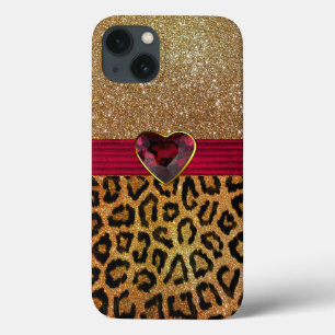 Guld Leopard Print och Ruby Heart