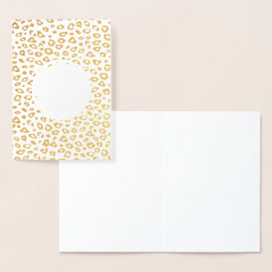 Guld Leopard print Personlig Birthday Folierat Kort