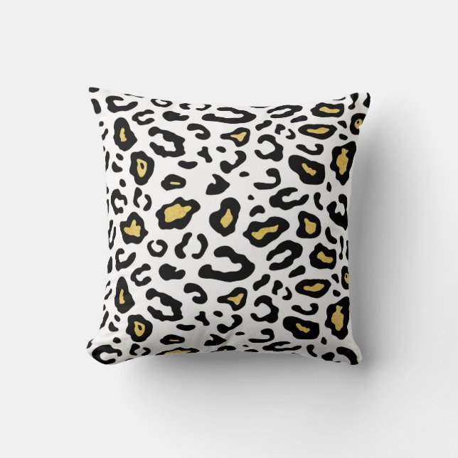 Guld leopard, sömlös mönster. kudde (Framsida)