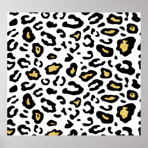 Guld leopard, sömlös mönster. poster