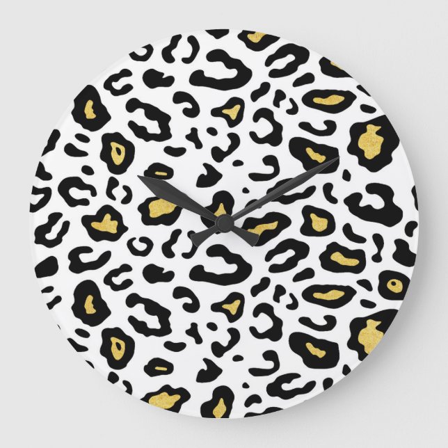 Guld leopard, sömlös mönster. stor klocka (Framsida)