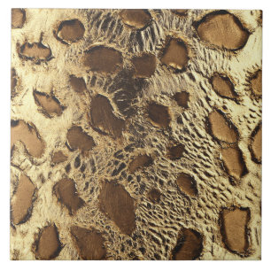 Guld Leopard, spistor av metalldjur Kakelplatta