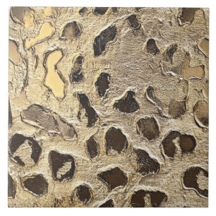Guld Leopard, spistor av metalldjur Kakelplatta