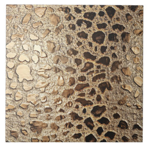 Guld Leopard, spistor av metalldjur Kakelplatta