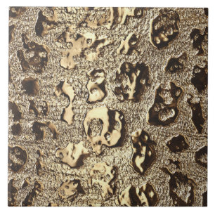 Guld Leopard, spistor av metalldjur Kakelplatta