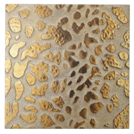 Guld Leopard, spistor av metalldjur Kakelplatta