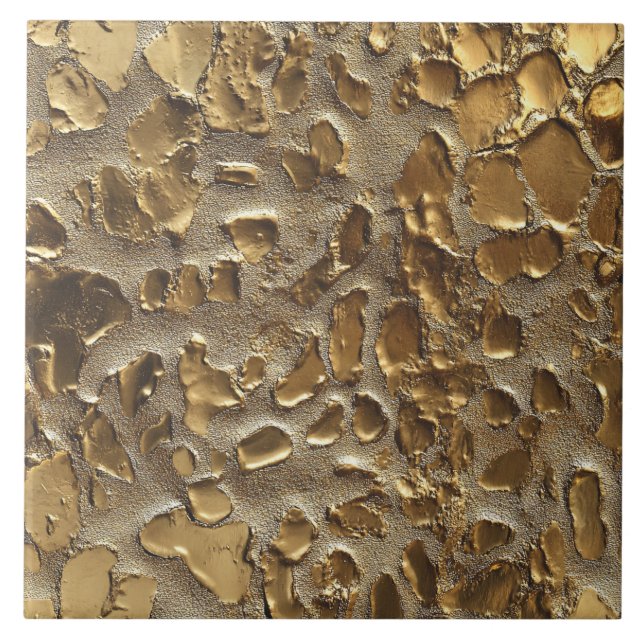 Guld Leopard, spistor av metalldjur Kakelplatta (Framsidan)