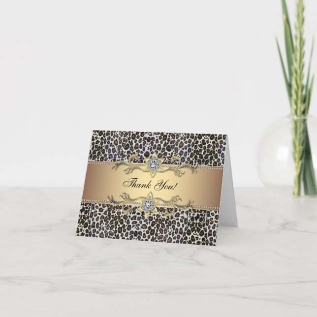 Guld Leopard Tacksamhetskort Tack Kort (Framsida)