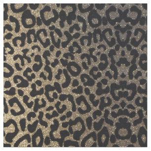 Guld- Leopard Tyg