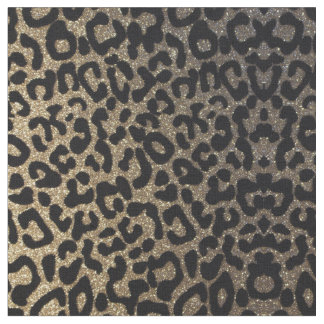Guld- Leopard Tyg