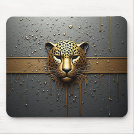 Guld Leopardhuvud med metallisk droppstil 🐆 Musmatta