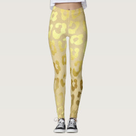 Guld leopards tryckpressar leggings