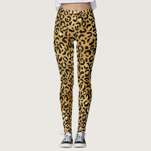 Guld Leopardsmönster Leggings