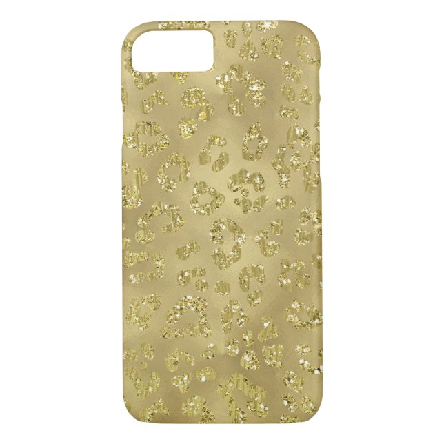 Guld- Leopardtryck Case-Mate iPhone Skal (Baksida)
