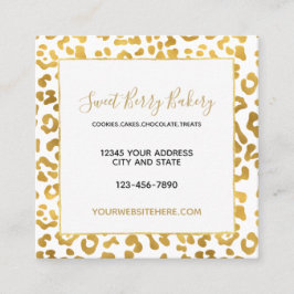 Guld- Leopardtryck Fyrkantigt Visitkort