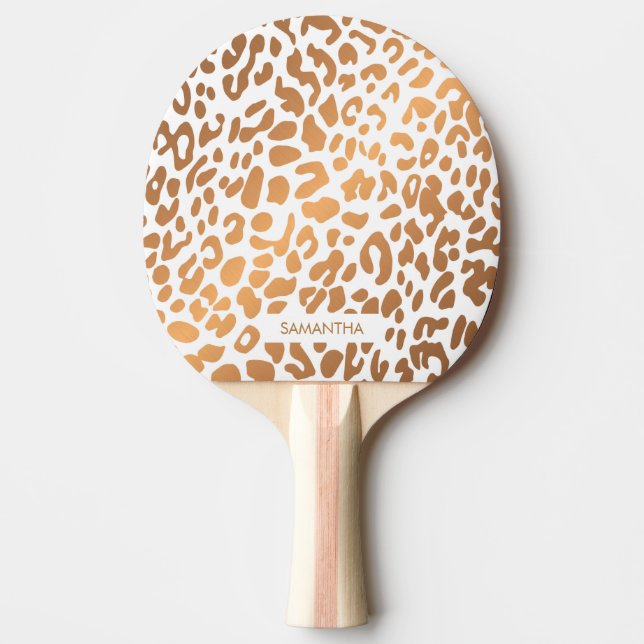 Guld- Leopardtryck Pingisracket (Framsidan)