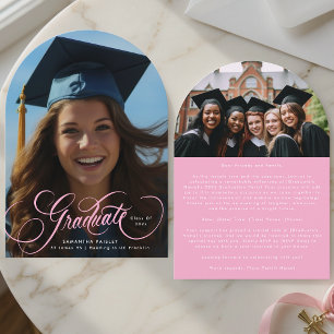 Guld Lettering efter fotopatch-högskolan Studenten Inbjudningar