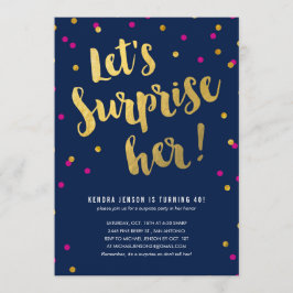 Guld Lettering efter inbjudningar till överrasknin