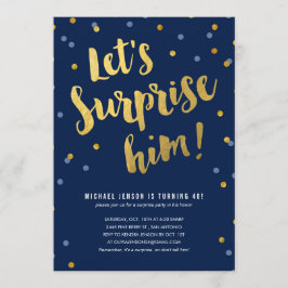 Guld Lettering efter inbjudningar till överrasknin