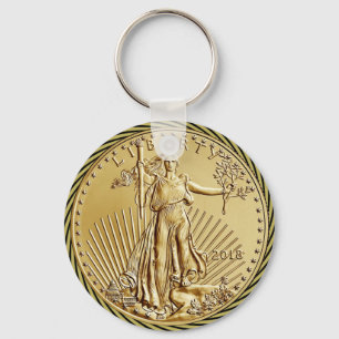 GULD LIBERTY COIN NYCKELRING