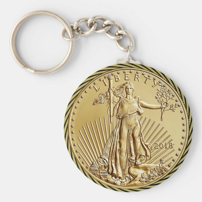 GULD LIBERTY COIN NYCKELRING (Framsidan)