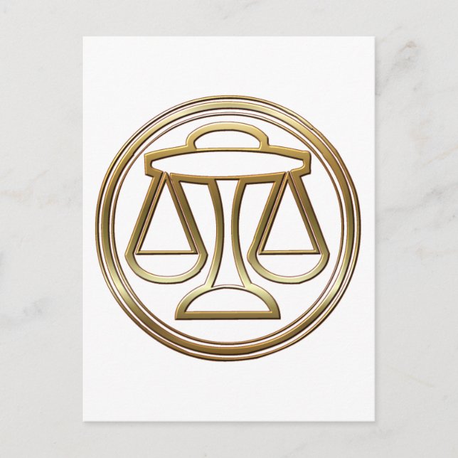 Guld Libra Zodiac skalar astrologitecken Vykort (Framsida)