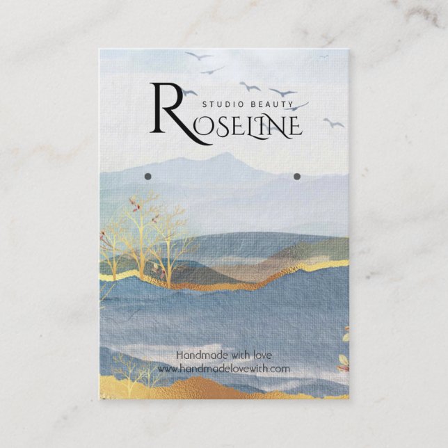 Guld Liggande färg Soft jewlery-visning Visitkort (Framsida)