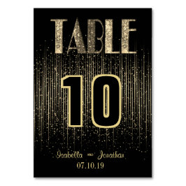 Guld Light Shower | Bord-kort Bordsnummer