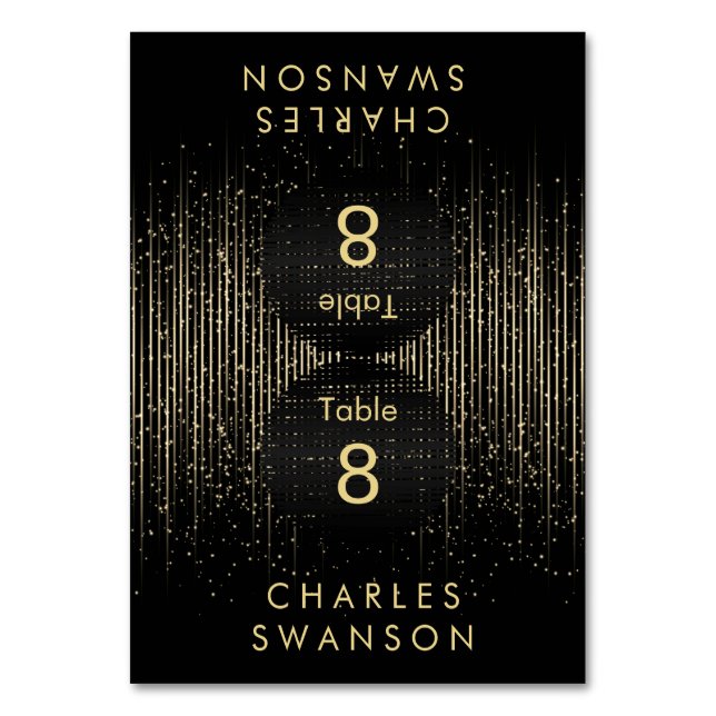 Guld Light Shower | Placera kort med DIY-text (Framsidan)