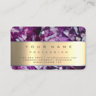 Guld Lila Amethyst Gemstone Geode Visitkort