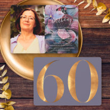 Guld Lila Blå Hydrangeas 60-års Födelsedagsfoto