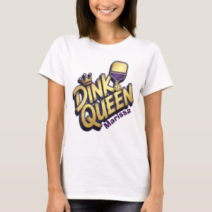 Guld Lila Dink Drottning Personligt Namn T Shirt