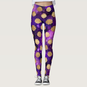 Guld & Lila Galax Dharma Mandala Leggings