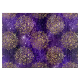 Guld & Lila Galaxy Dharma Mandala Mönster