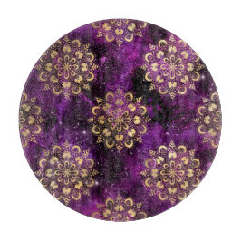 Guld & Lila Galaxy Dharma Mandala Mönster