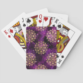 Guld & Lila Galaxy Dharma Mandala Mönster Casinokort