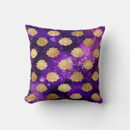 Guld & Lila Galaxy Dharma Mandala Mönster Kudde