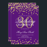 Guld Lila Glitter confetti 30års födelsedag Inbjudningar<br><div class="desc">Elegant 30års födelsedag Guld Faux Glitter confetti Lila inbjudningsmall. Underbar för 30års födelsedag party och mer!</div>
