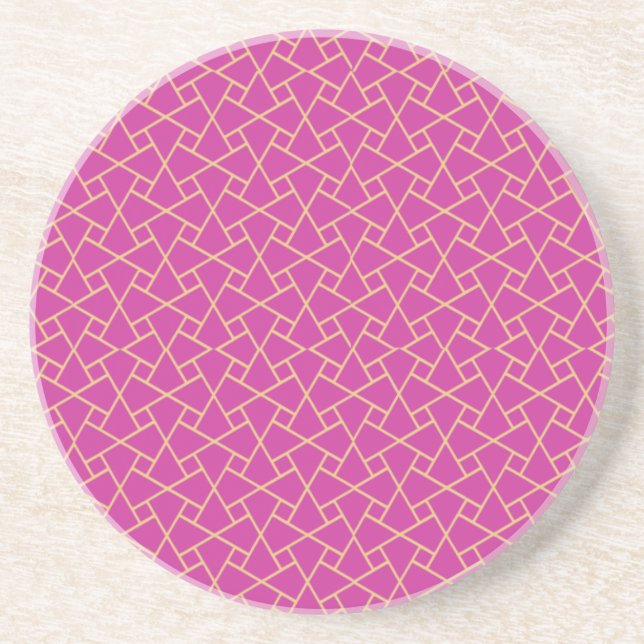 Guld, Lila Islamic Mönster Sandstone Underlägg (Framsidan)