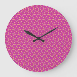 Guld, Lila Islamic Mönster Wall Clock Stor Klocka