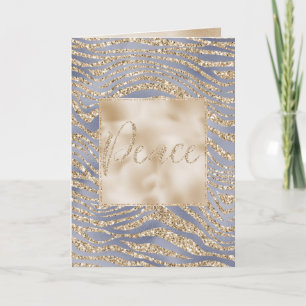 Guld Lila Luxe Glitter Zebra Fredshjul Kort
