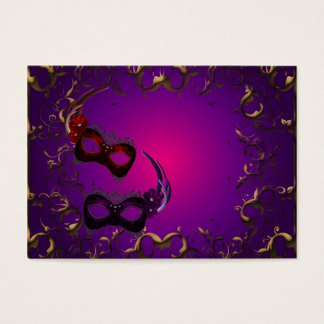 Guld Lila MasquParty-inträde Biljett (Framsidan)