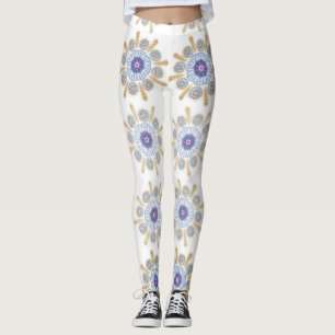Guld, lila och blåvitling leggings
