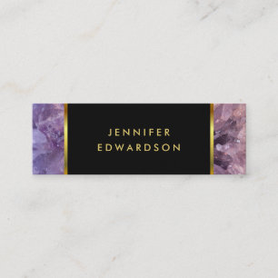 Guld lila, professionell för ametyst gemstone- mini visitkort