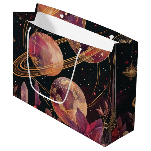 Guld Lila Ringad Planet Celestial Trädgård (Framsidan Vinklad)